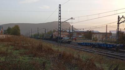 Descarrila un tren con mercancía peligrosa en un pueblo de CLM