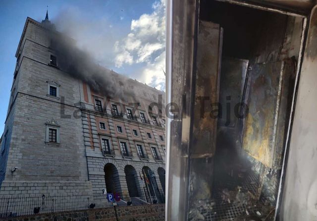 Las imágenes del impactante incendio en el Alcázar de Toledo