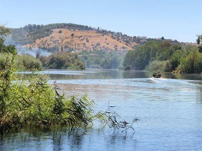 Controlado el incendio en la isla del Tajo de Toledo