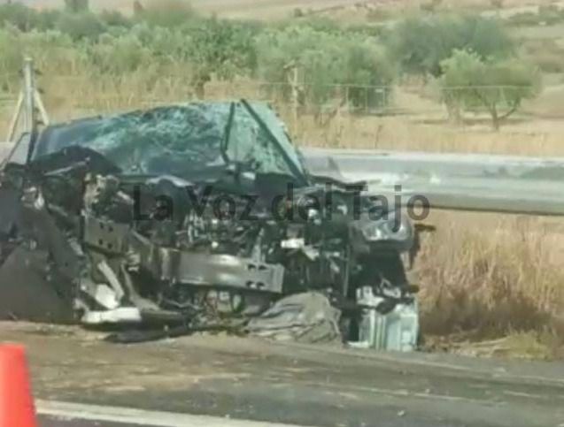 Aparatoso accidente en la A5 cerca de Talavera