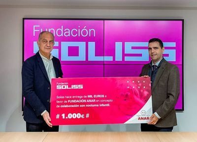 Seguros Soliss entrega a Fundación ANAR un cheque de mil euros