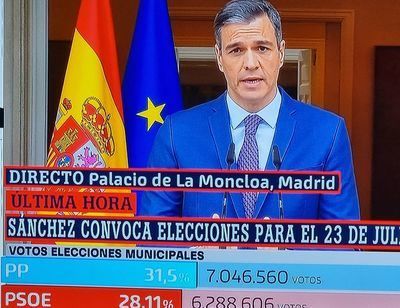 Pedro Sánchez anuncia elecciones anticipadas