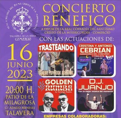 No te pierdas este Concierto Benéfico en Talavera: Trasteando, Cristina y Antonio Cebrián, Golden Rumba...