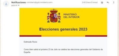 Cuidado con esta estafa del falso correo de las elecciones generales