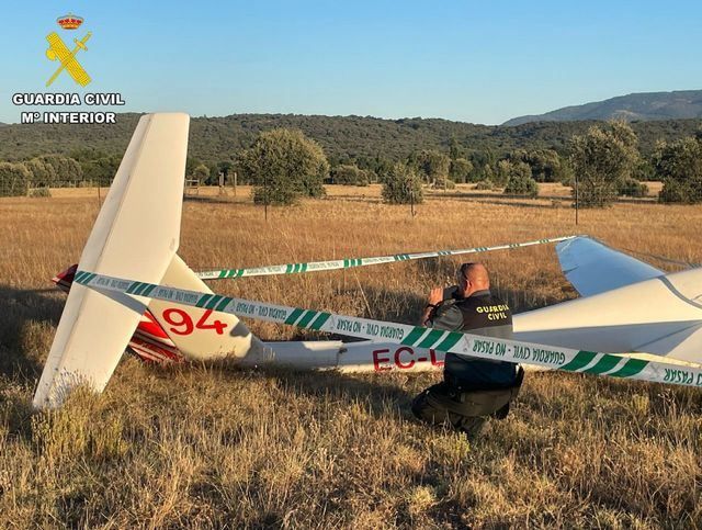 Así quedó la avioneta siniestrada en La Iglesuela