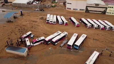 El impresionante vídeo aéreo de la dársena de autobuses tras la riada