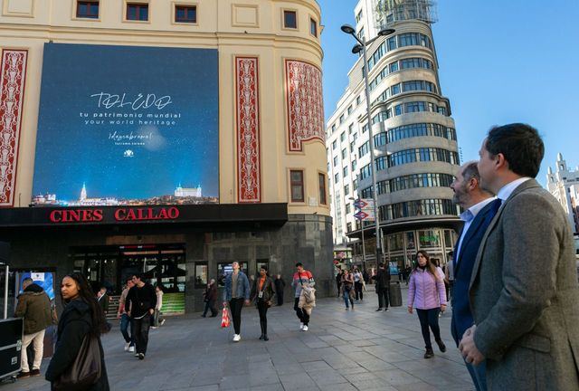 La campaña 'Toledo, tu patrimonio mundial' luce ya en las pantallas de Callao y Gran Vía