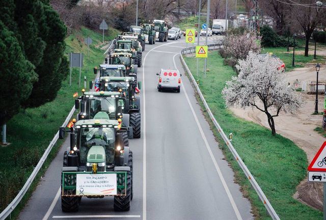 Estos son los itinerarios de la 'gran tractorada' hacia Madrid este miércoles