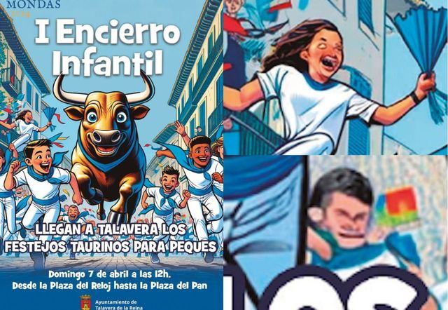 Cartel del encierro infantil de Mondas 2024 en Talavera