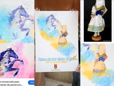 ¿Inspiración o plagio? El cartel de San Isidro de Talavera coincide con un lienzo de Amazon y una muñeca