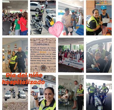 La Policía Local sorprende a los niños ingresados en el hospital con actividades y regalos