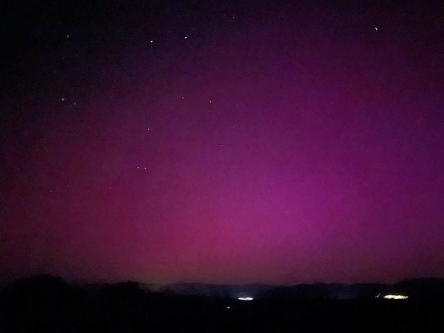 Aurora boreal vista desde Segurilla, Toledo