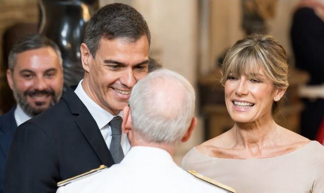 Pedro Sánchez y Begoña Gómez en el décimo aniversario del rey Felipe. | Europa Press