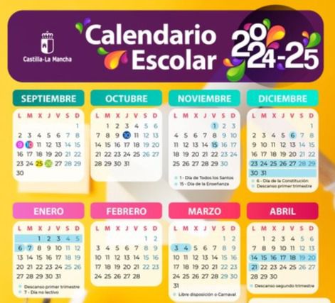 Calendario Escolar 2924-25 Castilla-La Mancha 