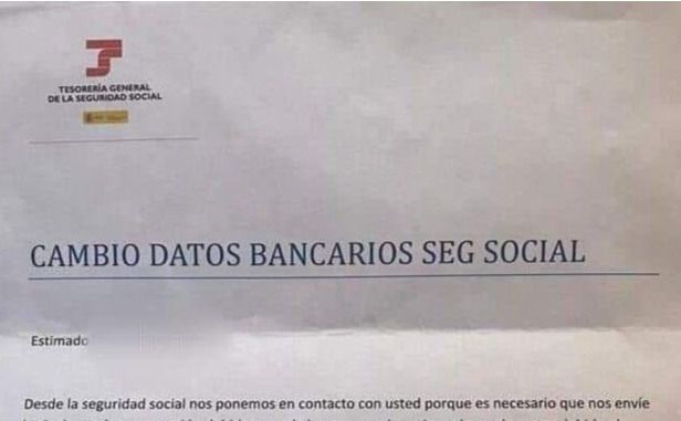 ¡Cuidado! Esta carta falsa de la TGSS está diseñada para robarte tu dinero y tus datos