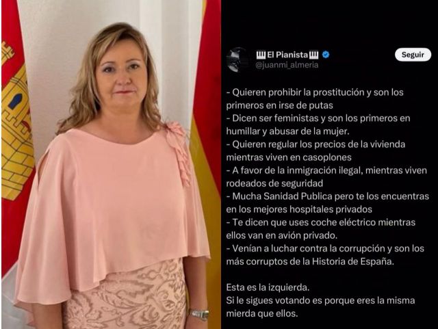 La alcaldesa de un puebo de CLM tilda a los votantes de izquierdas de 'mierda' y 'puteros' al PSOE