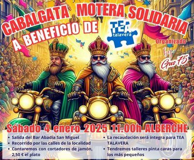 Alberche acoge la Cabalgata Motera Solidaria a beneficio de TEA Talavera