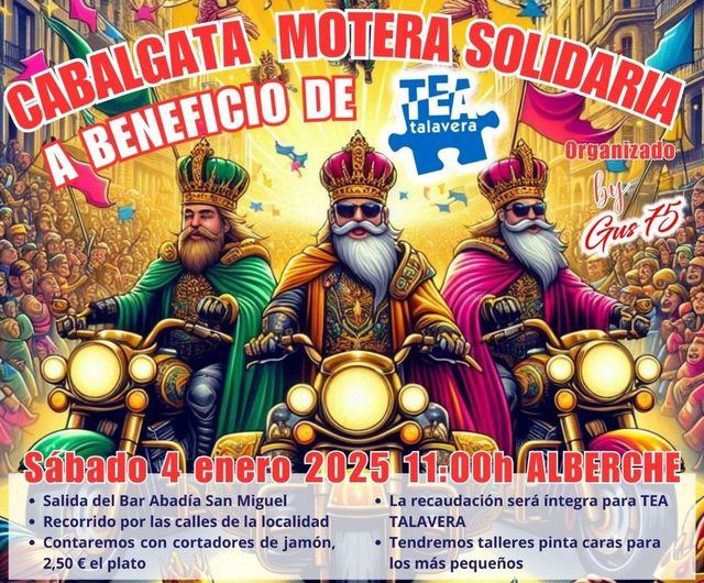 Alberche acoge la Cabalgata Motera Solidaria a beneficio de TEA Talavera