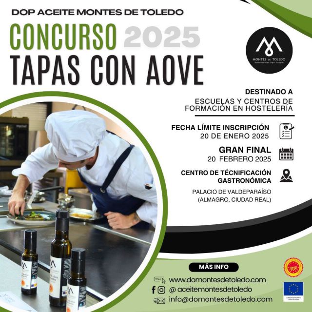 Cuatro escuelas de CLM competirán en el 2º Concurso “Cocina con AOVE DOP Montes de Toledo”