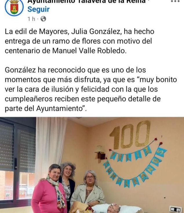 Polémica en redes por la foto del Ayuntamiento en el centenario de Manuel Valle Robledo