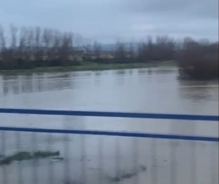 El río Alberche sigue desbordado y el embalse de Cazalegas continúa desembalsando grandes cantidades de agua