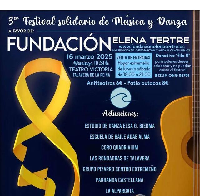 Cartel del III Festival Solidario a favor de la Fundación Elena Tertre