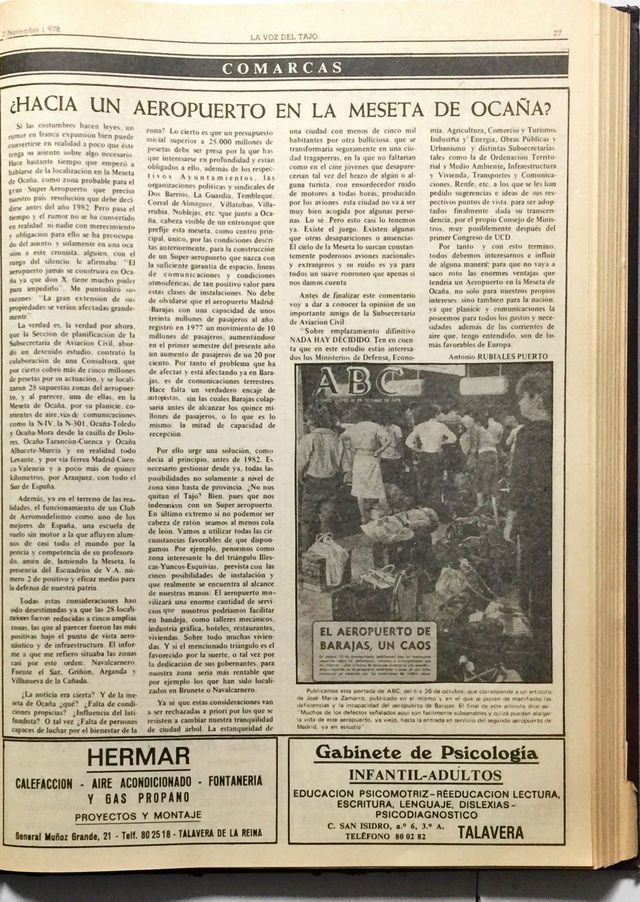 Hace 40 años, la Meseta de Ocaña pudo tener un “Super Aeropuerto”