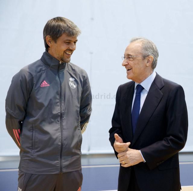 David departiendo con el presidente Florentino Pérez