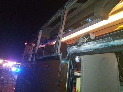 Doce personas heridas en el accidente entre el autobús y un camión en Villargordo