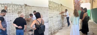 Comienzan los trabajos de limpieza del muro de la Basílica del Prado