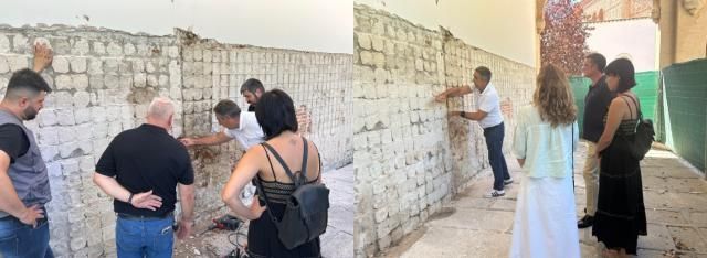 Comienzan los trabajos de limpieza del muro de la Basílica del Prado