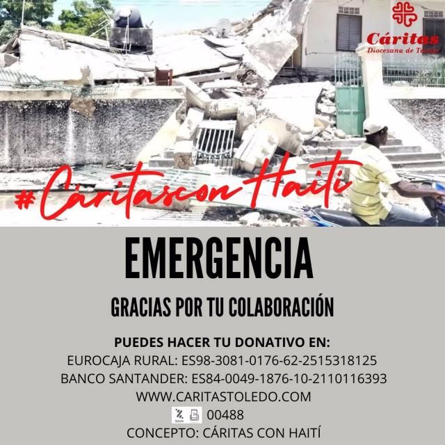 'Cáritas con Haití', la campaña para ayudar a los miles de damnificados