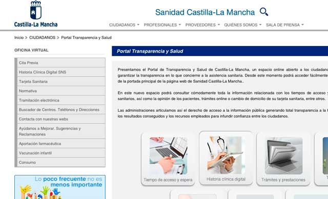 El Portal de Transparencia y Salud de CLM ha recibido más de 36.000 visitas