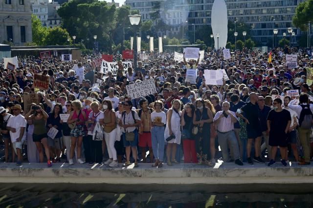 Manifestantes esta misma tarde