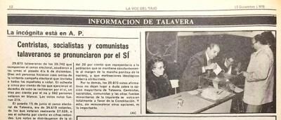 HEMEROTECA | ¿Sabes qué ciudad le dio 'más síes' a la Constitución del 78, Talavera o Toledo?