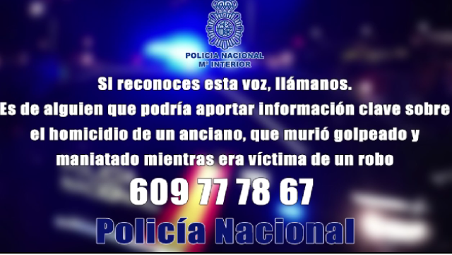 La Policía Nacional pide ayuda para identificar un audio anónimo relacionado con un homicidio