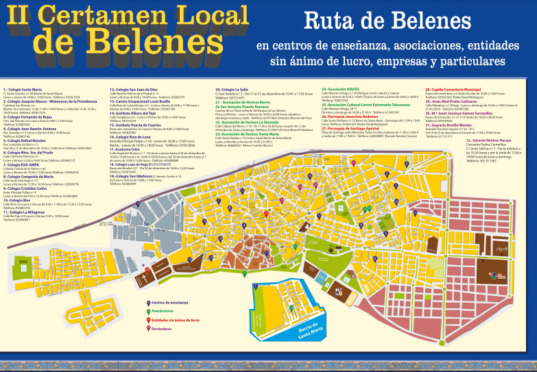 El Ayuntamiento edita un mapa para recorrer la ruta de los belenes