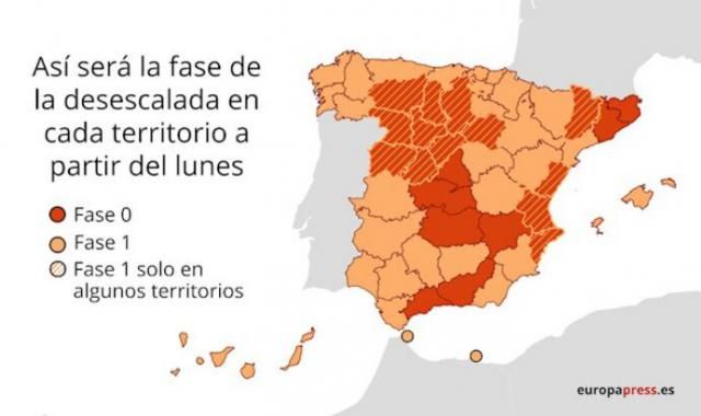 ÚLTIMA HORA | Estas son las provincias y zonas que desde el lunes pasan a la Fase 1