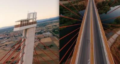 VÍDEO | Espectaculares imágenes del 'Puente Atirantado' a vista de dron