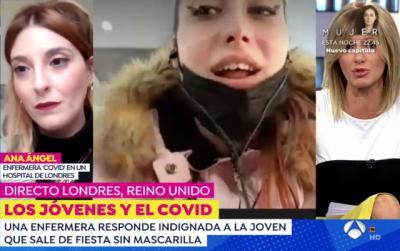 VÍDEO | Ana, enfermera talaverana en planta Covid en Londres, responde en Espejo Público a la joven negacionista