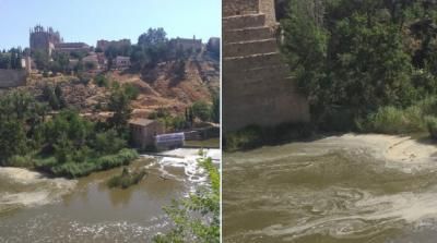 "¡Basta ya!": denuncian el color "putrefacto" y escaso caudal del Tajo a su paso por Toledo