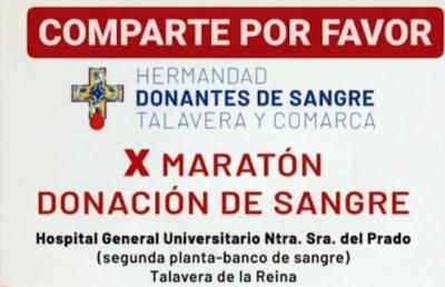 Talavera: ya hay fecha para el X Maratón de Donación de Sangre