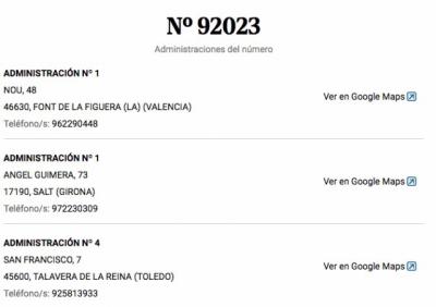 No, el quinto premio, el 92.023, no ha tocado en Talavera