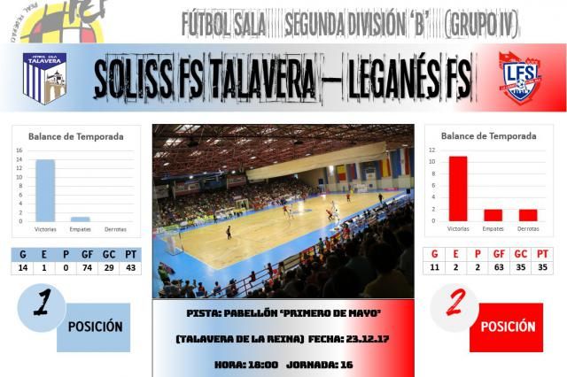 El Soliss FS Talavera despide 2017 en duelo de altura ante Leganés FS