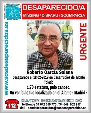 Page recuerda a Roberto García Solana, vecino desaparecido de Casarrubios del Monte, y muestra esperanza en su aparición