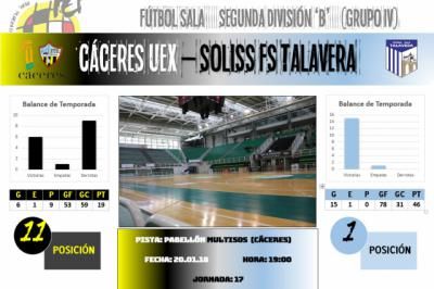 El Soliss FS Talavera abre su particular 2018 con visita al Cáceres UEX