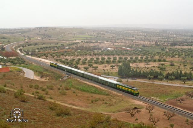 Parada en Talavera de un tren turístico inglés