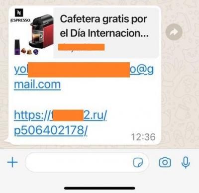 ¿Te ha llegado este mensaje por WhatsApp? Es un fraude