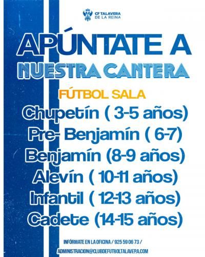 &#191;Quieres pertenecer a la cantera del CF Talavera? Ya te puedes inscribir