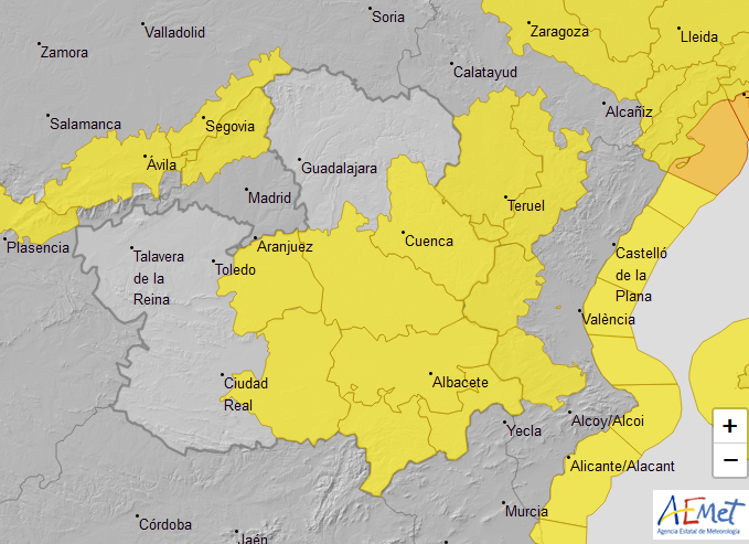 Casi toda Castilla-La Mancha está en aviso amarillo por viento